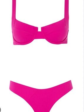 Underwire Two-Piece Bikini Set in Vibrant Fuchsia Vetchy Hot Pink s top m bottom